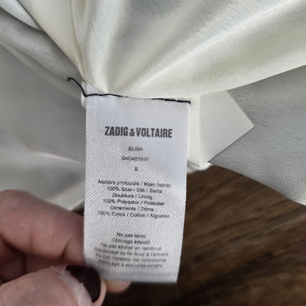 Zadig & Voltaire Silk Rhinestone and Embroidery Vest Size Small - Picture 6 of 9